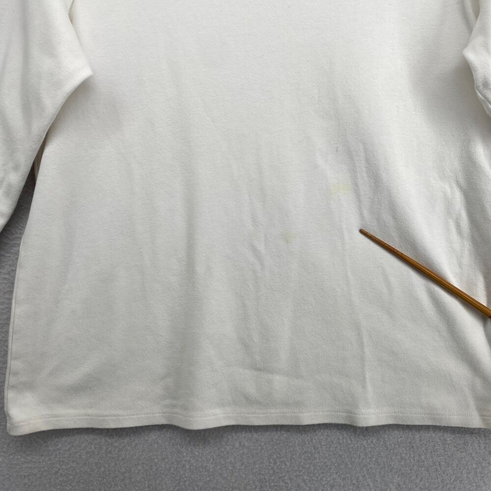 EILEEN FISHER Top M Cotton Interlock Jersey Boat Neck 3/4 Sleeve White - Picture 10 of 12